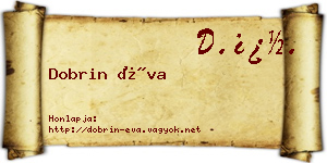Dobrin Éva névjegykártya